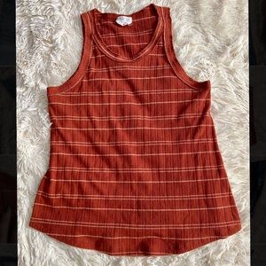 Burnt Orange Striped Tank Top